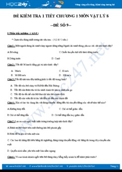Đề và đáp án kiểm tra 1 tiết chương 1 môn Vật lý 8 năm học 2018-2019