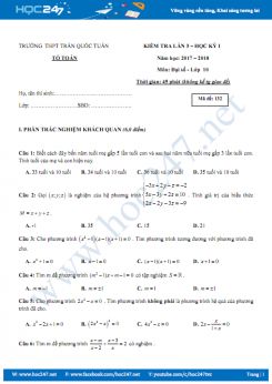 Đề kiểm tra 1 tiết Chương 3 Đại số 10 có đáp án chi tiết năm 2017 - Trường THPT Trần Quốc Tuấn