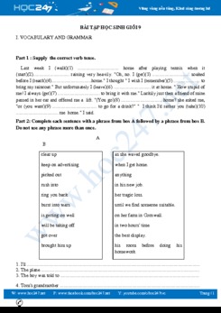 Bài tập ôn thi HSG Tiếng Anh lớp 9 có đáp án