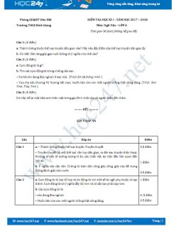 Đề thi HK 1 môn Ngữ văn lớp 6 năm 2017 Trường THCS Bình Giang