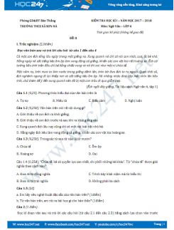 Đề thi HK 1 môn Ngữ văn lớp 6 năm 2017 Trường THCS Xã Sơn Hà-Đề 2