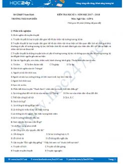 Đề thi HK 1 môn Ngữ văn lớp 6 năm 2017 Trường THCS Nam Điền