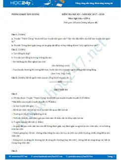 Đề thi HK 1 môn Ngữ văn lớp 6 năm 2017 Phòng GD&ĐT Sơn Dương