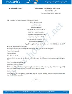 Đề thi HK 1 môn Ngữ văn lớp 9 năm 2017 Sở GD&ĐT Bắc Giang