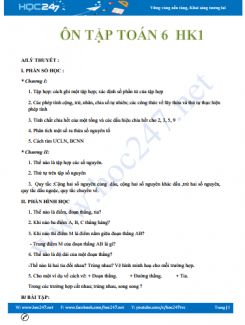 Đề cương ôn tập học kì 1 môn Toán lớp 6