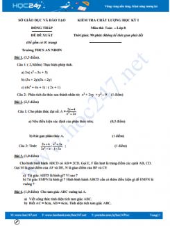 Đề thi tham khảo  HK1 môn Toán 8 Trường THCS An Nhơn có đáp án