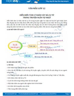 Diễn biến tâm lý nhân vật bà cụ Tứ trong truyện ngắn Vợ nhặt