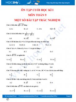 86 bài tập trắc nghiệm ôn thi HK1 môn Toán lớp 9