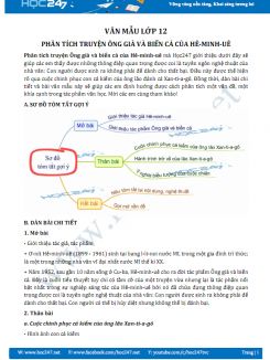 Phân tích truyện Ông già và biển cả của Hê-minh-uê