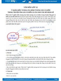 Ý nghĩa biểu tượng của hình tượng con cá kiếm trong truyện Ông già và biển cả của nhà văn Hê-minh-uê