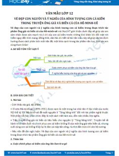 Vẻ đẹp con người và ý nghĩa của hình tượng con cá kiếm trong truyện Ông già và biển cả của nhà văn Hê-minh-uê