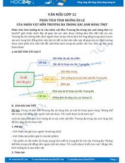 Dàn ý Phân tích tình huống éo le của nhân vật Hồn Trương Ba trong xác anh hàng thịt