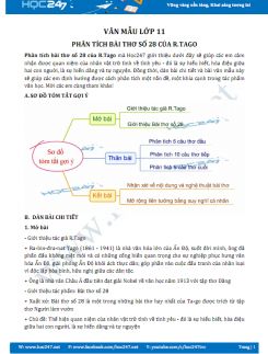 Phân tích Bài thơ số 28 của R.Tago