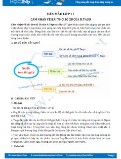 Cảm nhận về Bài thơ số 28 của R.Tago