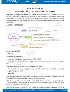 Cảm nhận về bài thơ Tôi yêu em của Puskin