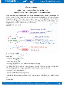 Phân tích cảnh phố huyện ngày tàn trong phần đầu truyện ngắn Hai đứa trẻ