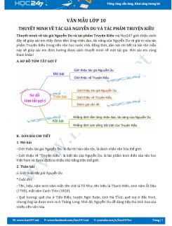 Thuyết minh về tác giả Nguyễn Du và tác phẩm Truyện Kiều