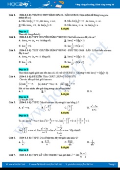 97 câu trắc nghiệm Chương 4 Giới hạn Giải tích lớp 11 có đáp án chi tiết