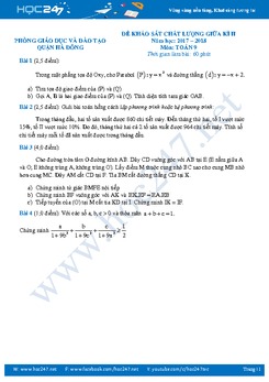 Bộ 3 đề thi giữa HK2 môn Toán 9 các quận Hà Nội năm 2017 - 2018