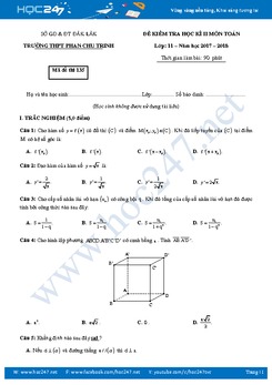 Bộ 3 đề thi HK2 môn Toán lớp 11 năm học 2017 - 2018