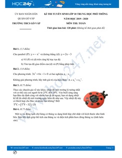 Đề thi thử tuyển sinh lớp 10 Trường THCS Gò Vấp năm 2019