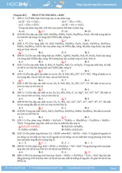 Đề luyện thi phản ứng oxi hóa khử