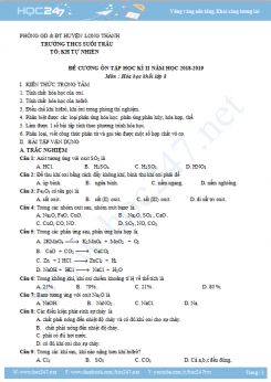 Đề cương ôn tập HK2 môn Hóa 8 năm 2019 - Trường THCS Suối Trầu - Long Thành