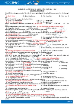 Đề cương ôn tập môn Sinh 10 - Chương Phân bào