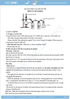 Bài tập chọn lọc chuyên đề hình vẽ thí nghiệm - Đề cương ôn tập Hóa THPT QG