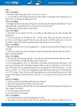 Đề luyện thi HSG môn Sinh lớp 8 năm 2018 - 2019