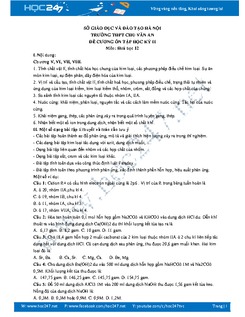 Đề cương ôn tập HK2 môn Hóa 12 năm 2019 - Trường THPT Chu Văn An