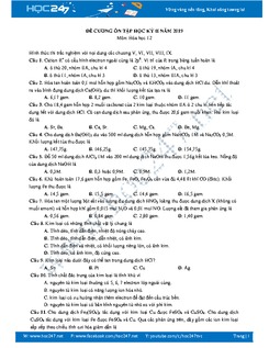 Đề cương ôn tập HK2 môn Hóa lớp 12 năm 2019
