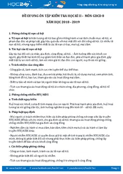 Đề cương ôn thi HK2 môn GDCD lớp 8 năm 2018-2019