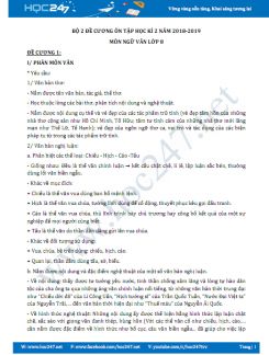 Bộ đề cương ôn tập học kì 2 năm 2018-2019 môn Ngữ văn lớp 8