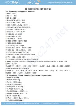 Đề cương ôn tập HK2 môn Hóa lớp 10 năm 2019 - Trường THPT Thành Được