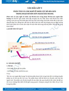 Phân tích và cảm nghĩ về nhân vật Rô-bin-xơn trong đoạn Rô-bin-xơn ngoài đảo hoang