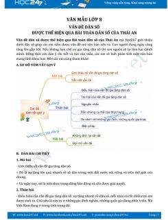 Vấn đề dân số được thể hiện qua Bài toán dân số của Thái An