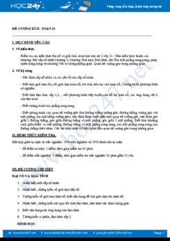 Đề cương ôn tập thi HK2 môn Toán 11 Trường THPT Hà Huy Tập năm học 2018 - 2019