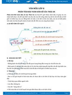 Phân tích Bài toán dân số của Thái An