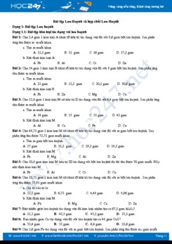 Bài tập Lưu Huỳnh và hợp chất Lưu Huỳnh