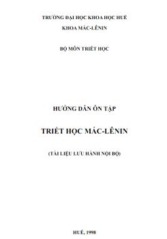 Ebook Hướng dẫn ôn tập Triết học Mác-lênin - ĐH Khoa Học Huế