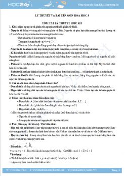 Lý thuyết và Bài tập môn Hóa 8 năm 2019