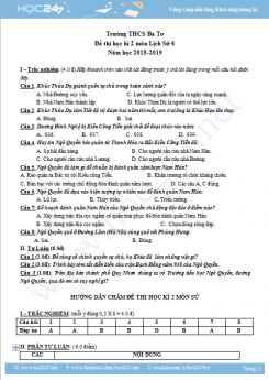 Đề thi HK2 môn Lịch Sử 6 năm 2019 - Trường THCS Ba Tơ