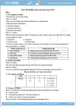 Bộ 4 đề thi HK2 môn Lịch Sử 6 năm 2019