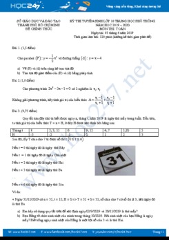 Đề thi tuyến sinh lớp 10 môn Toán năm 2019 Sở GD&ĐT TP.HCM