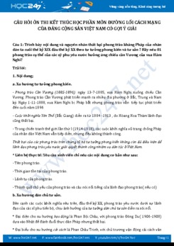 Câu hỏi ôn thi kết thúc học phần môn Đường lối cách mạng của ĐCSVN có gợi ý giải