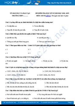 Bộ 5 đề thi HK2 môn GDCD lớp 11 năm 2019 có đáp án