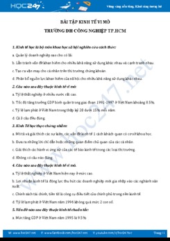 Bài tập Kinh tế vi mô - ĐH Công Nghiệp TP.HCM