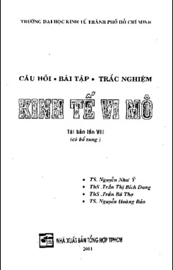 Ebook Câu hỏi bài tập trắc nghiệm Kinh tế vi mô