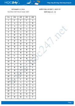 Đề kiểm tra giữa HK2 môn Địa lý lớp 12 năm 2018-2019 - Trường THPT Phan Ngọc Hiển